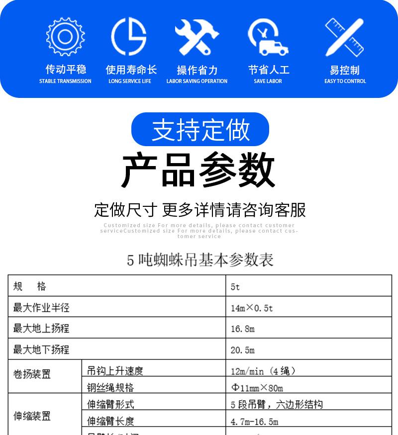5吨蜘蛛吊参数